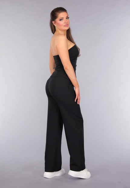 OP=OP.42.NL Blazer Suit met Strapless Top en Pantalon in Zwart