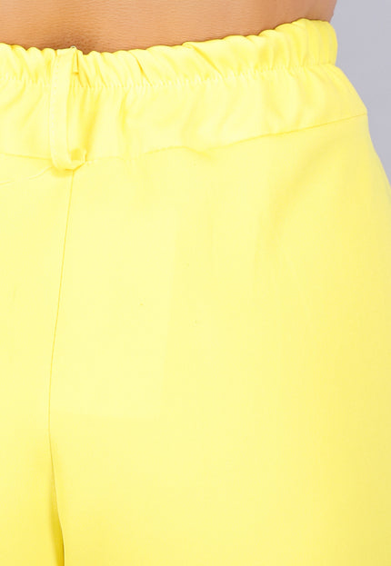 OP=OP.AV.12 Gilet Co Ord Set met Pantalon in Geel