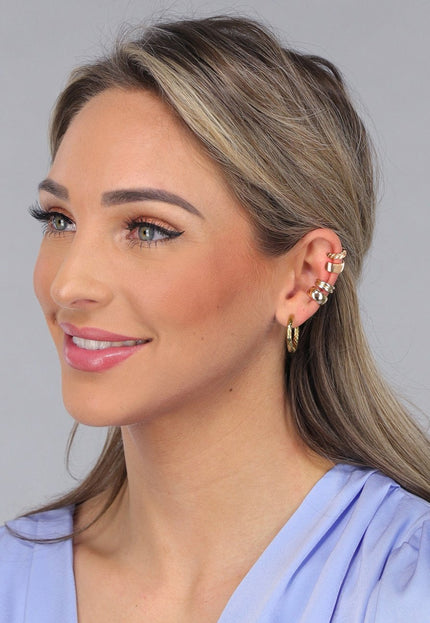 NEW050325 Goudkleurige 4-Delige Ear Cuff Set