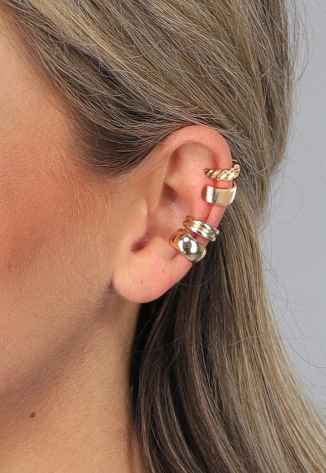 NEW050325 Goudkleurige 4-Delige Ear Cuff Set