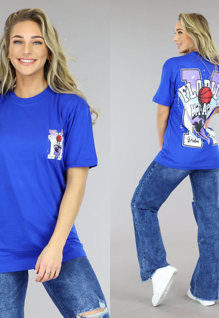 NEW0504 Donkerblauw Oversized Basketbal T-Shirt