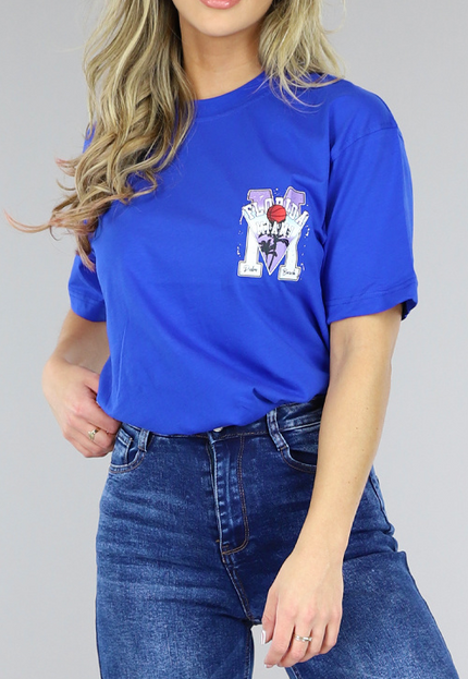 NEW0504 Donkerblauw Oversized Basketbal T-Shirt