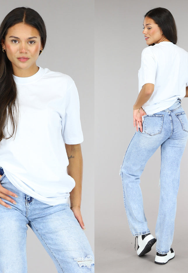 NEW0504 Wit Basic Oversized T-Shirt