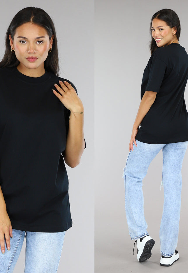 NEW0504 Zwart Basic Oversized T-Shirt