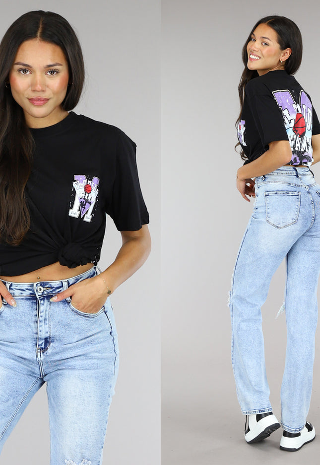 NEW0504 Zwart Oversized Basketbal T-Shirt