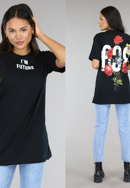 NEW0504 Zwart Oversized Future T-Shirt