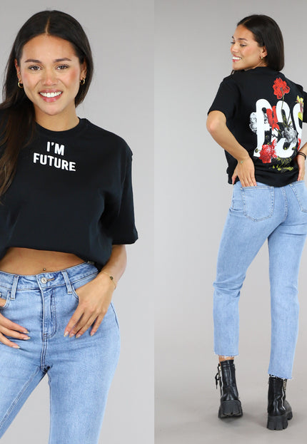 NEW0504 Zwart Oversized Future T-Shirt