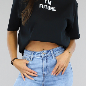 NEW0504 Zwart Oversized Future T-Shirt