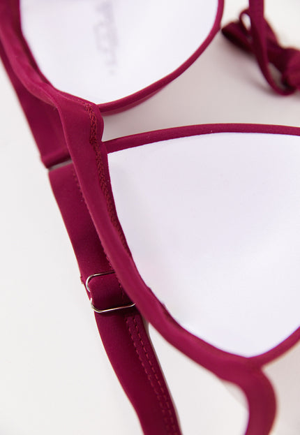 NEW0506 Voorgevormde Push-Up Triangel Bikini Top Burgundy