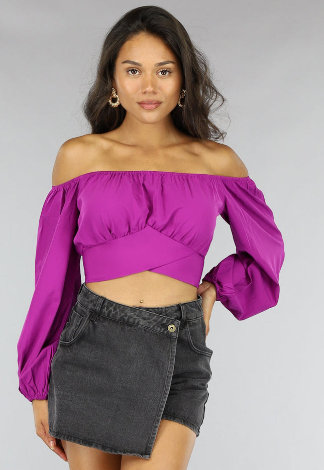 NEW0507 Paars Off Shoulder Topje