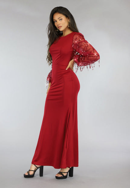 OP=OP.AV.12 Rode Galajurk met Mesh Mouwen