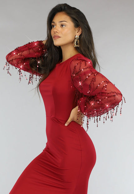 OP=OP.AV.12 Rode Galajurk met Mesh Mouwen