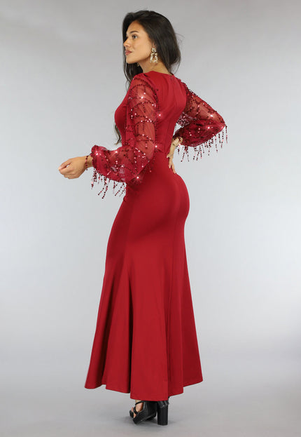 OP=OP.AV.12 Rode Galajurk met Mesh Mouwen