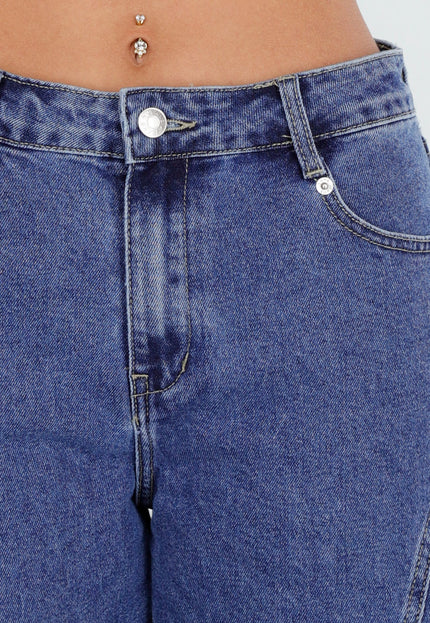 NEW050826 Blauwe Cargo Barrel Jeans