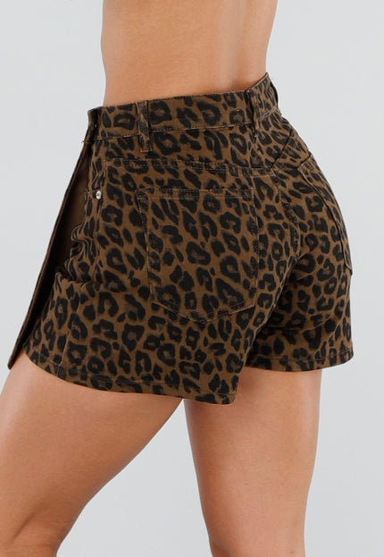 NEW050826 Bruine Leopard Skort