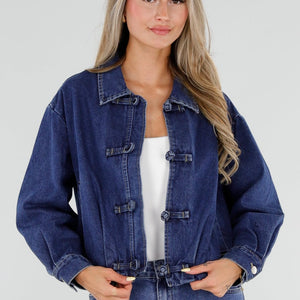 NEW050826 Donkerblauw Denim Jasje