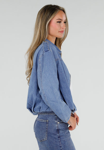 NEW050826 Lichtblauw Denim Jasje