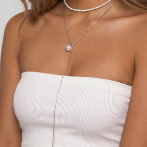 NEW050826 Zilveren Kettingen Set met Parels