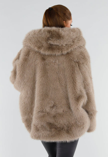 NEW051125 Beige Faux Fur Jas