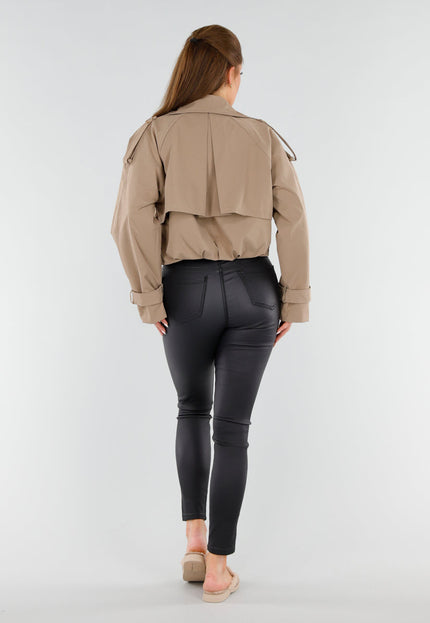 NEW051125 Beige Korte Trenchcoat