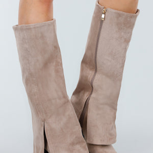 NEW051125 Beige Suède Laarzen