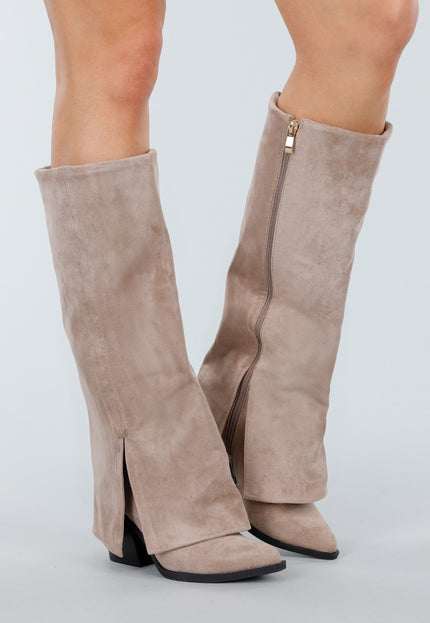 NEW051125 Beige Suède Laarzen