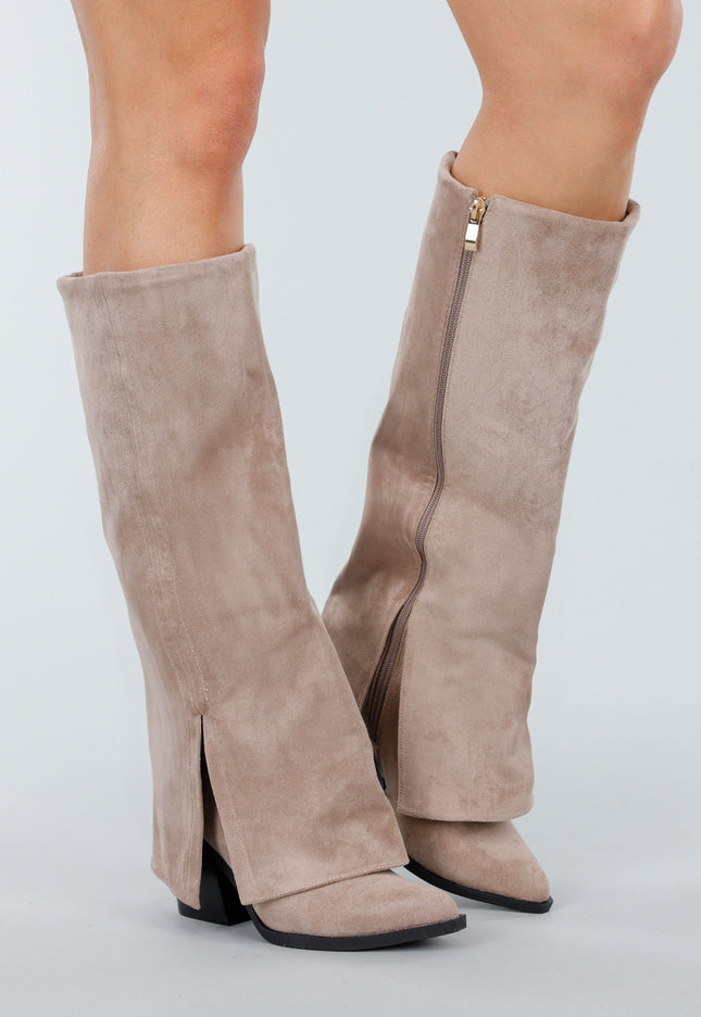 NEW051125 Beige Suède Laarzen