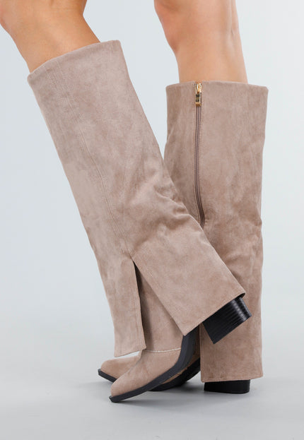 NEW051125 Beige Suède Laarzen