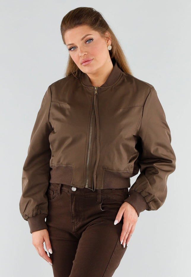 NEW051125 Bruin Bomberjack met Rits
