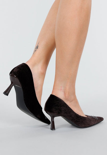 NEW051125 Bruine Fluwelen Hakken