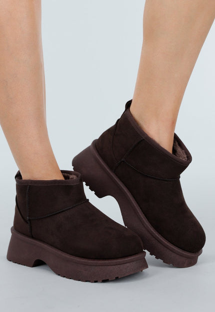 NEW051125 Bruine Suède-look Snowboots