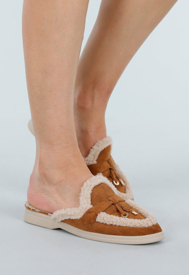 NEW051125 Camel Teddy Loafers