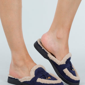 NEW051125 Donkerblauwe Teddy Loafers