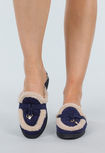 NEW051125 Donkerblauwe Teddy Loafers