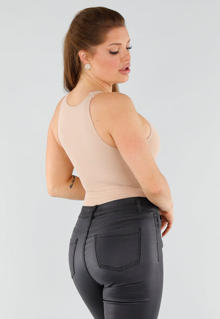 NEW051125 Nude String Body met Hoge Hals