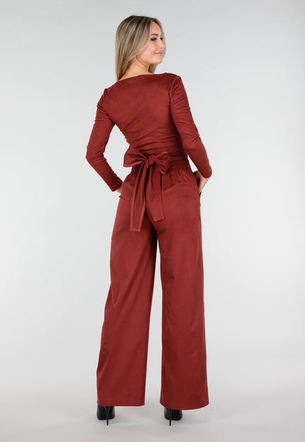 Rode Suede Wikkel Top