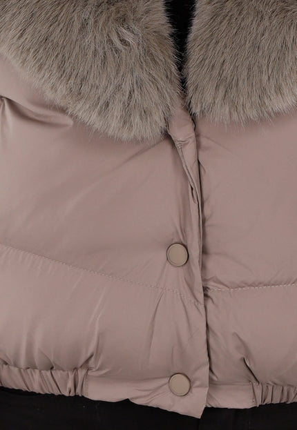 WINTER Taupe Bont Pufferjas