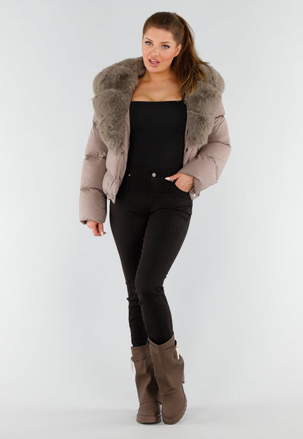WINTER Taupe Bont Pufferjas
