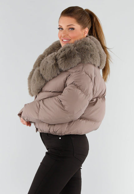 WINTER Taupe Bont Pufferjas