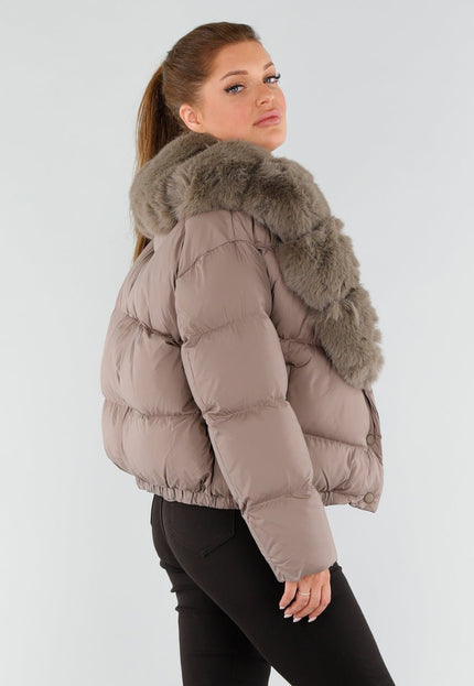 WINTER Taupe Bont Pufferjas