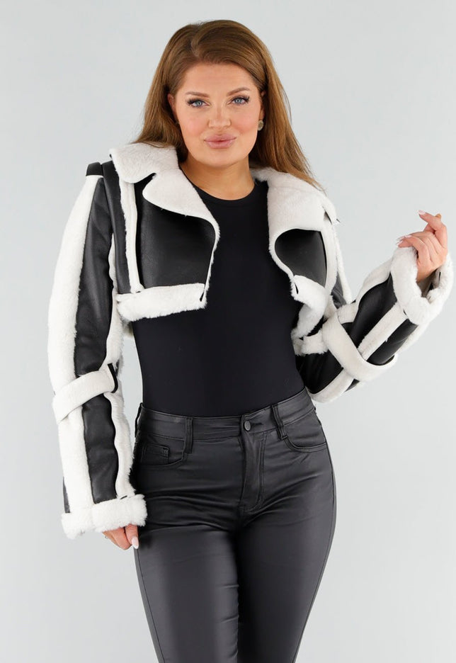 NEW051125 Zwart Wit Cropped Jasje