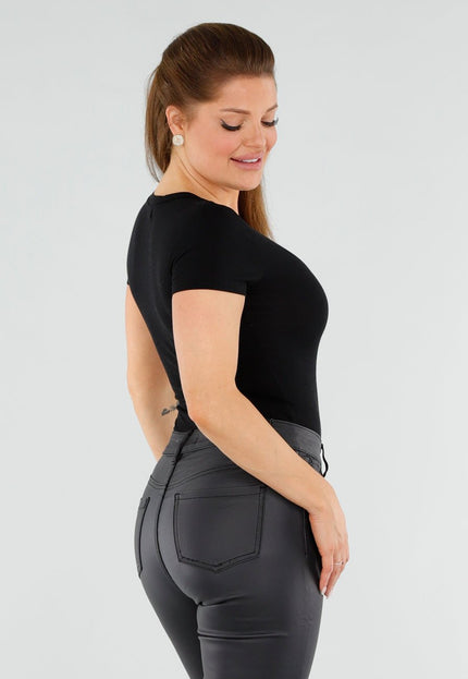 NEW051125 Zwarte Body met V-Hals