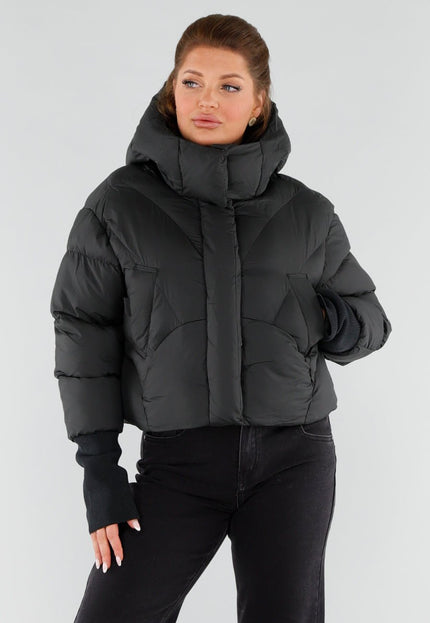 NEW051125 Zwarte Gewatteerde Pufferjas