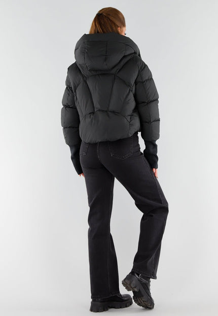 NEW051125 Zwarte Gewatteerde Pufferjas