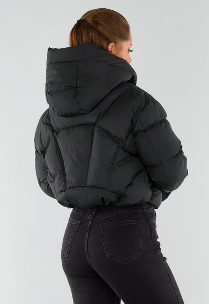 NEW051125 Zwarte Gewatteerde Pufferjas