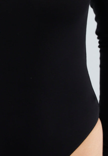 NEW051125 Zwarte Stretch Body met Lange Mouwen