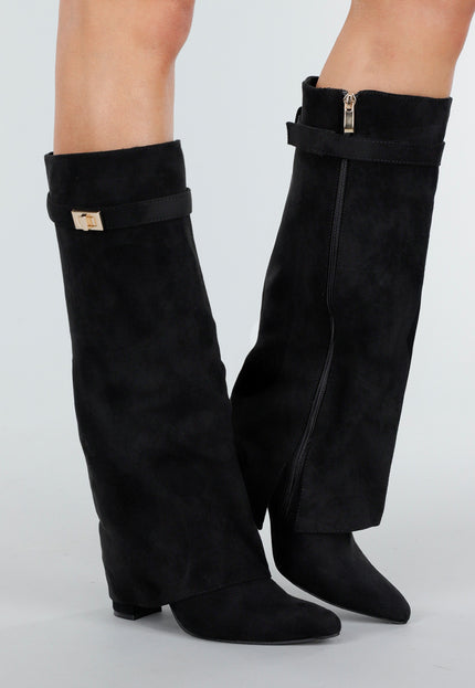 NEW051125 Zwarte Suède Laarzen