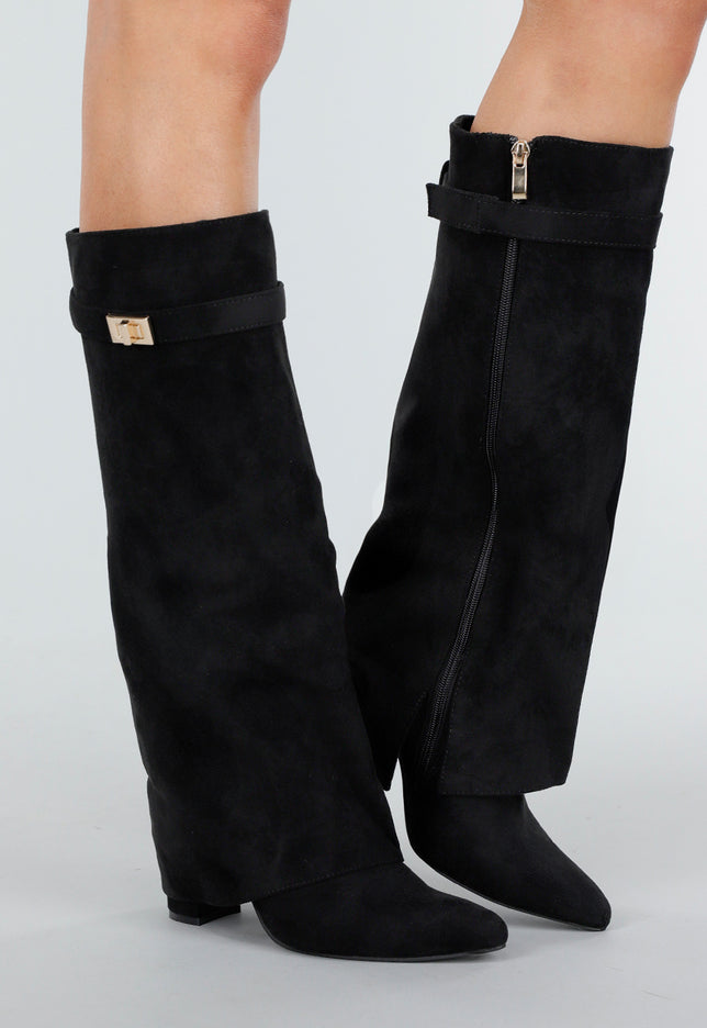 NEW051125 Zwarte Suède Laarzen