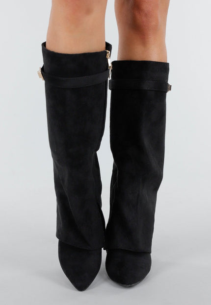 NEW051125 Zwarte Suède Laarzen