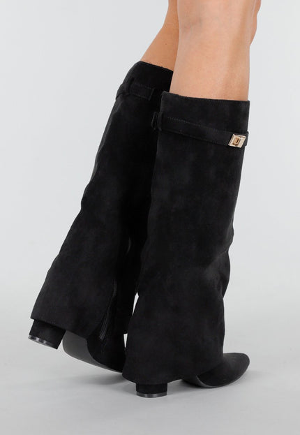NEW051125 Zwarte Suède Laarzen